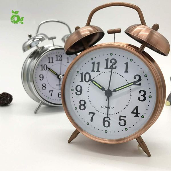 Round Cooper Metal Twin Bell Alarm Clock